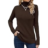 SANGTREE Women's Cable Knit Turtleneck Long Sleeves Lightweight Pullover Sweater