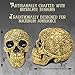 Aztec Death Skull Figure Life Size Floral Carved Resin Calavera Day of The Dead Mexican Skull Home Decor