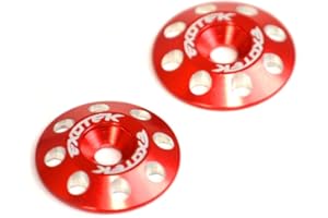 EXOTEK RC Exotek 1678Red Flite Wing Buttons V2, 6061 Aluminum, Red Anodized