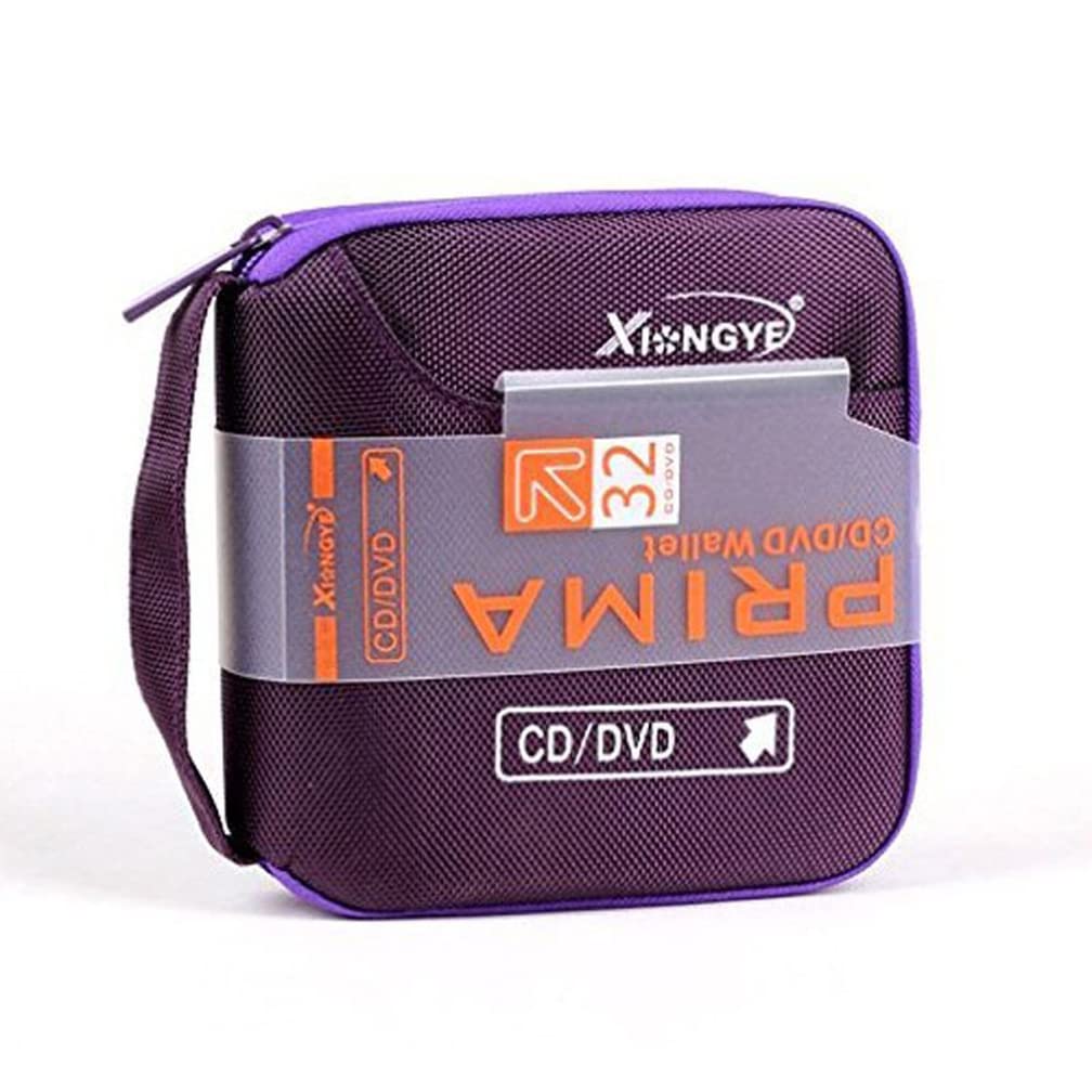 fatcolor New 32 Disc CD DVD Portable Wallet Storage Organizer Holder Case Bag Album Box (Purple)