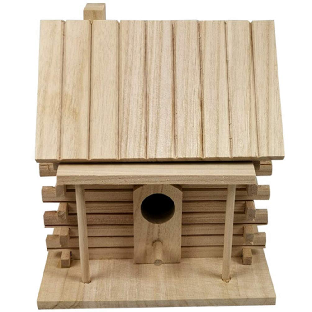 Wood Bird House Hanging Birdhouse Unfinished Paintable Bird Hut Breeding Box Garden Decoration