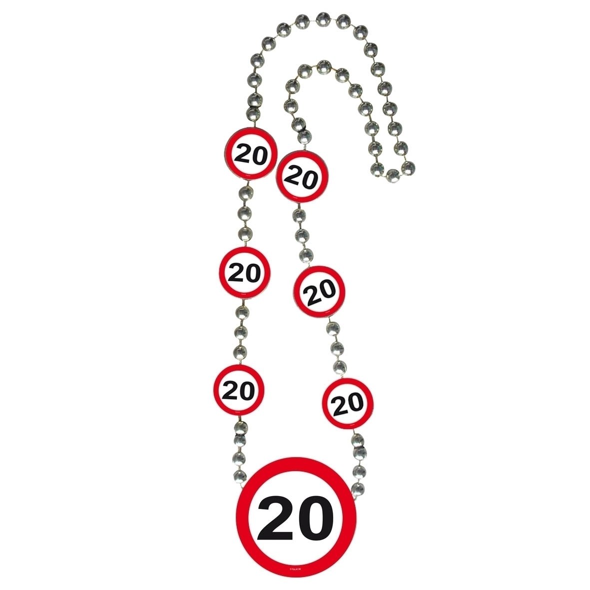 Traffic Sign 20th Necklace, Necklace with age symbols in a Traffic Stop Sign — image 1