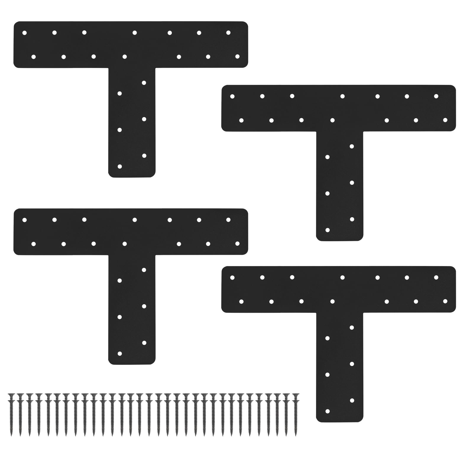 Photo 1 of XIHUWZ 4 Pcs T Post Bracket,13"x3"T Flat Mending Plate Joining Brackets, Connecting Brackets, T Shape Strap Plate Fit 4x4,6x6 for Repair House,Pavilion,Truss framing