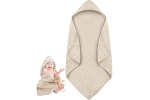 Cutie Birdie Hooded Baby Towels for Newborns - 100% Muslin Cotton Bath Towels,32x32Inch, Soft & Absorbent, Large