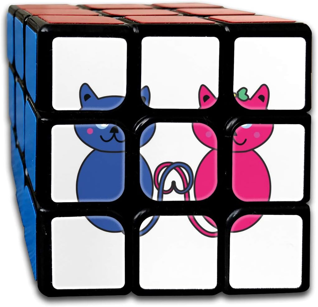 Speed Cube Two Cats In Love Personalized 3 X 3 Magic Cube For Boys Intelligence Toy (Sticker)