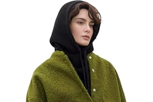 ZPLMIDE Soft Knit Balaclava Hood Hat Scarf Women 2 in 1 Hooded Scarf Winter Hat Cold Weather Warm Hooded Cowl Neck Warmer