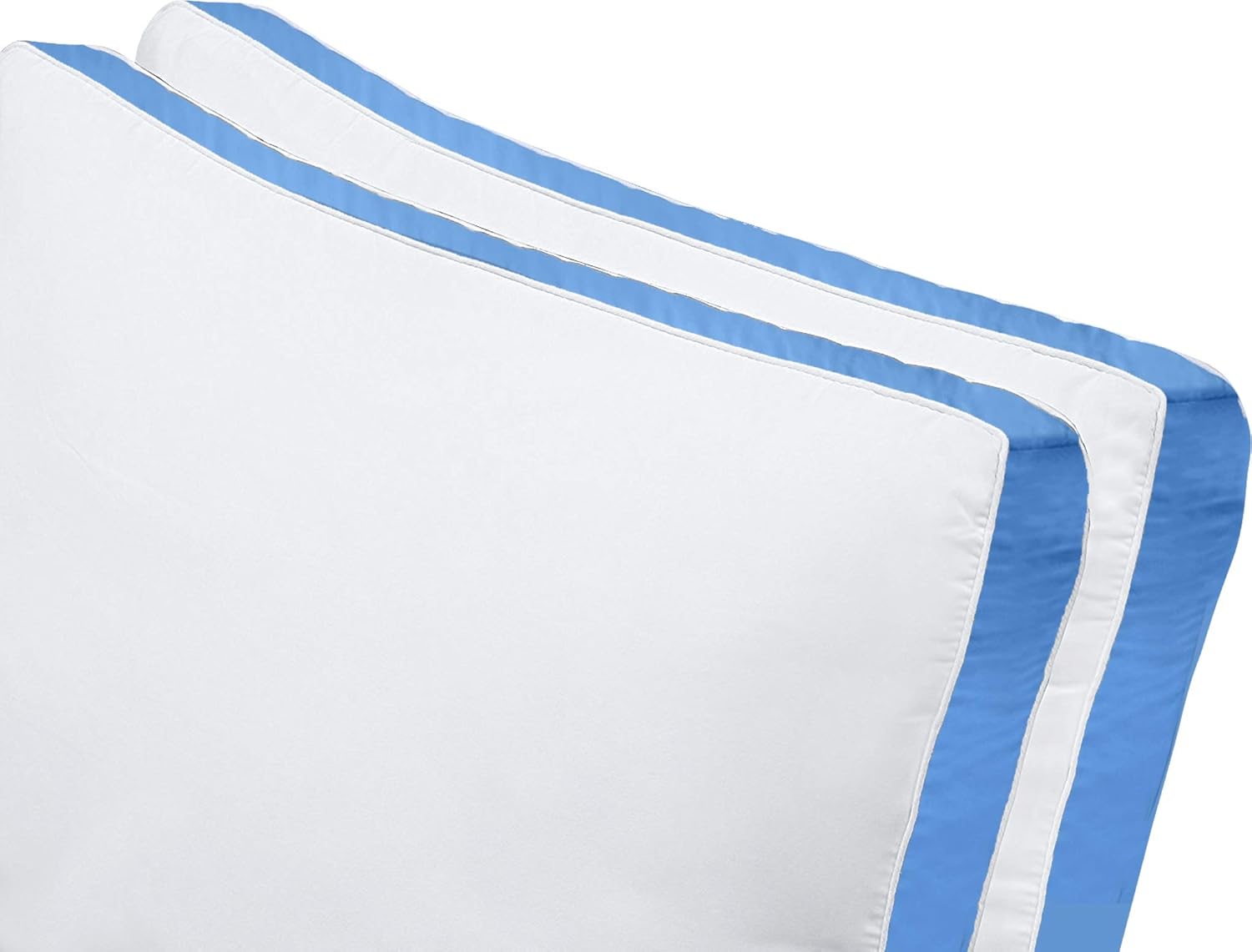 Utopia Bedding Gusseted Pillow (2-Pack) Premium Quality Bed Pillows - Side Back Sleepers - Blue Gusset - Queen - 18 x 26 Inches: Home & Kitchen