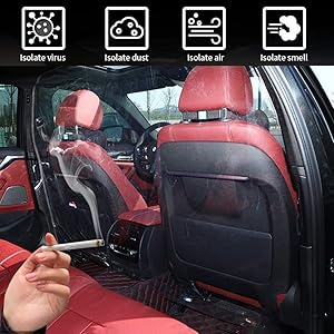 FiGoal Car Isolation Film Plastic Anti-Fog Full Surround Protective Cover Cab Taxi Front and Rear Row Isolation Film Transparent Isolation Membrane Curtain PVC Film Protective Cover