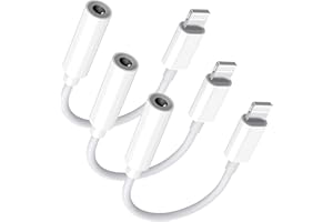 Lightning to 3.5 mm Headphone Jack Adapter, [Apple MFi Certified] 3 Pack iPhone 3.5mm Headphones/Earphones Jack Aux Audio Don