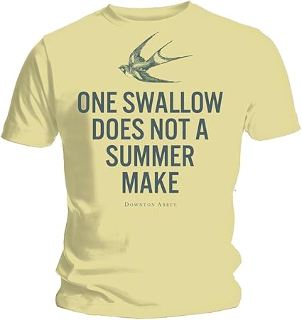 Downton Abbey One Swallow - unisex Yellow T-shirt Medium: Amazon.co.uk: Clothing