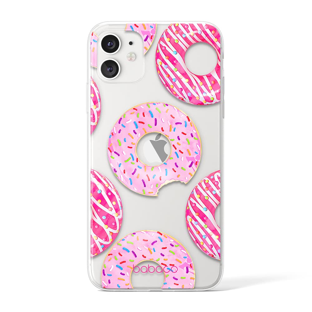 Babaco ERT GROUP mobile phone case for Apple Iphone 11 original and officially Licensed pattern Donut 002 optimally adapted to the shape of the mobile phone, partially transparent