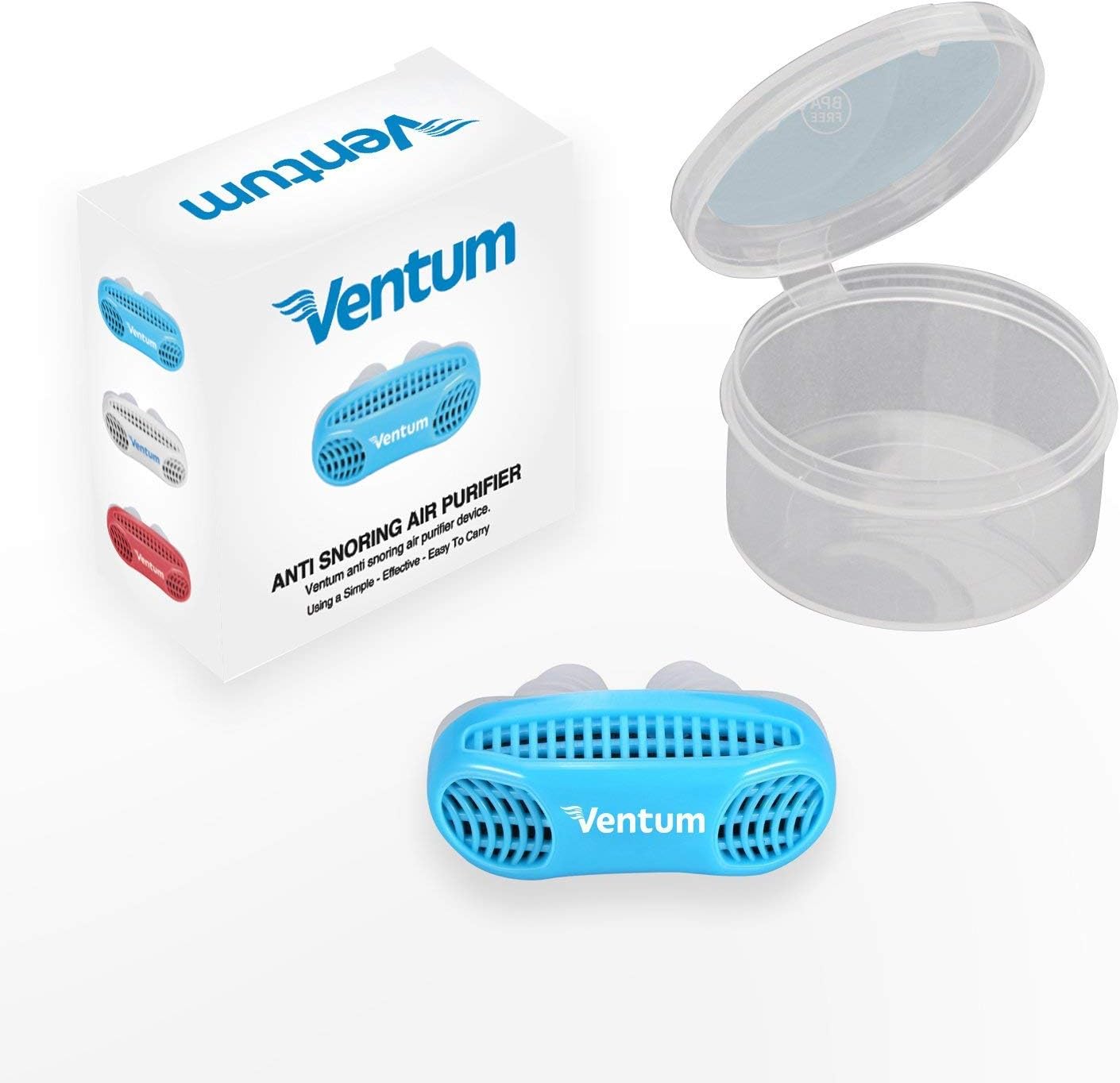 Snoring Solution by Ventum -Anti Snoring Devices-Air Purifier Snore Stopper Nose Vent for Natural and Comfortable Sleep Aid - Air Purifying Respirator Relieves Stuffy Nose - Breathe Fresh Healty Air