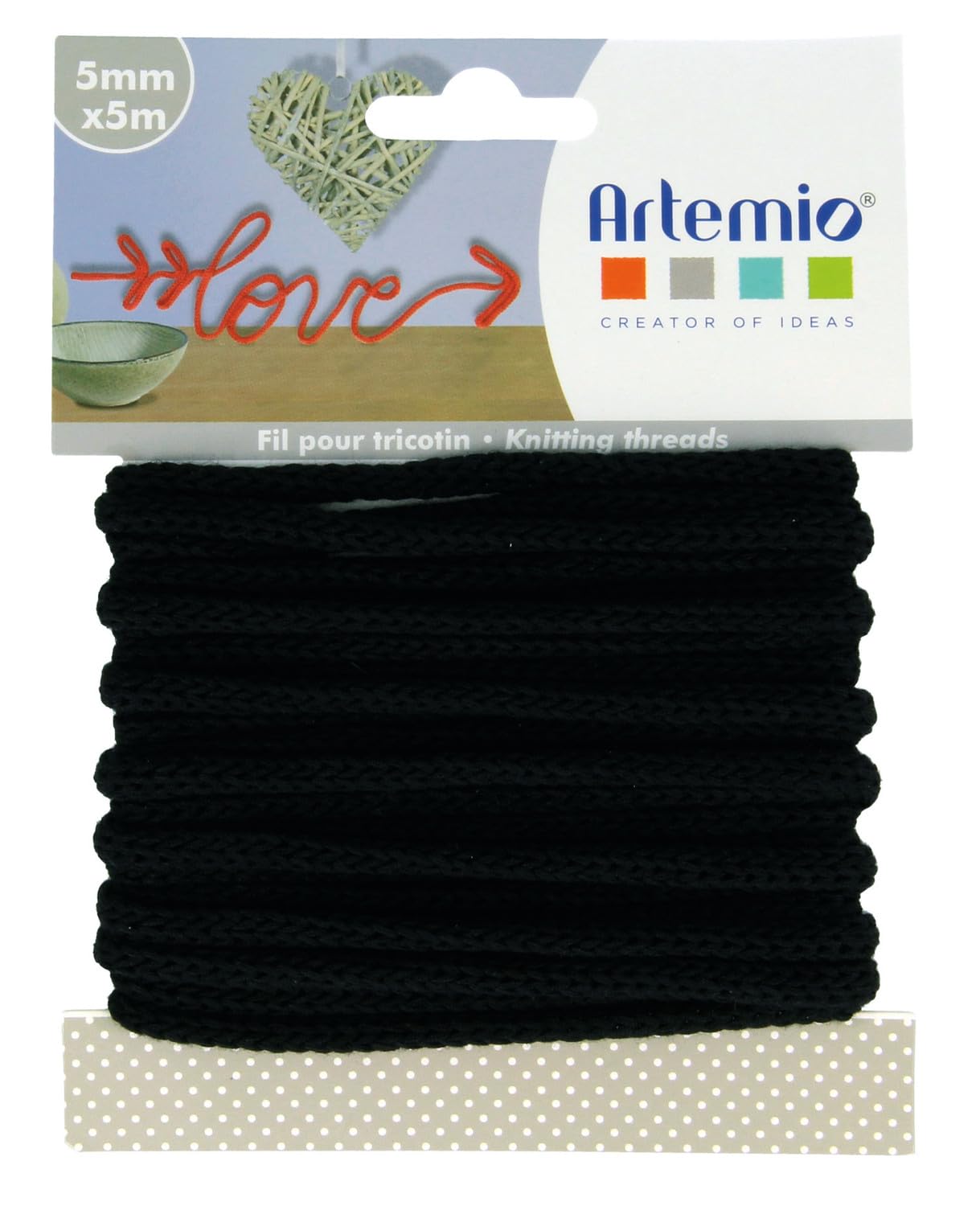 Knitting Yarn 5 mm x 5 m - Black