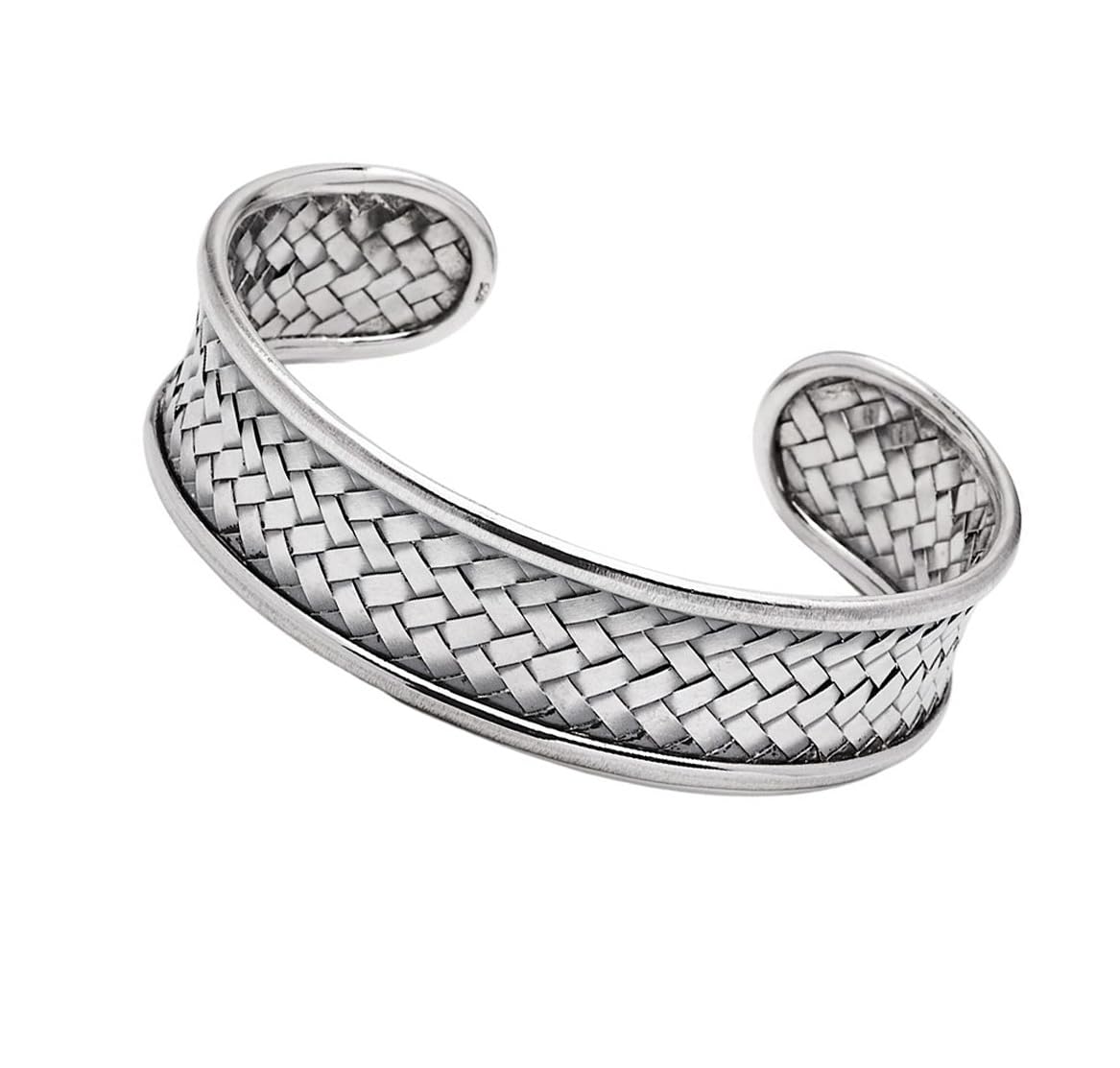 Treasure Bay Women's Silver Bangle Bracelet - Fabulous 925 Sterling Silver Woven Braided Cuff Bangle Bracelet for Women, Girls
