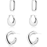 ALLHOLA 14K Gold Plated Hoop Earrings for Women, Hypoallergenic Chunky Gold Plating Hoop Earrings Multipack, Lightweight Twisted Huggie Hoops Earring Set Jewelry for Gifts