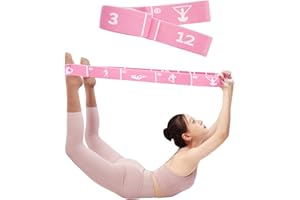Xensamy Multi-Functional Slimming Resistance Bands Yoga Straps Elastic Stretching Band 10/12 Loops for Pilates, Latin Training, Dance, Gymnastics, Fitness, Ballet and Physical Therapy