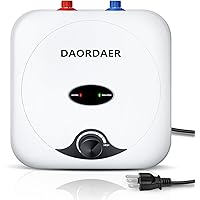 DAORDAER 110/120v 1.5kw Mini Tank Electric Water Heater 2.5 Gallon Compact Under Sink Water Heater Knob Temperature Adjustmen