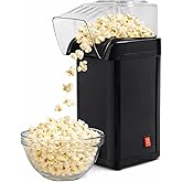 Pipoqueira Elétrica 1200W Preta – Pipoca Sem Óleo, Rápida e Saudável, com Tampa Medidora – 110V - Qualidade Premium