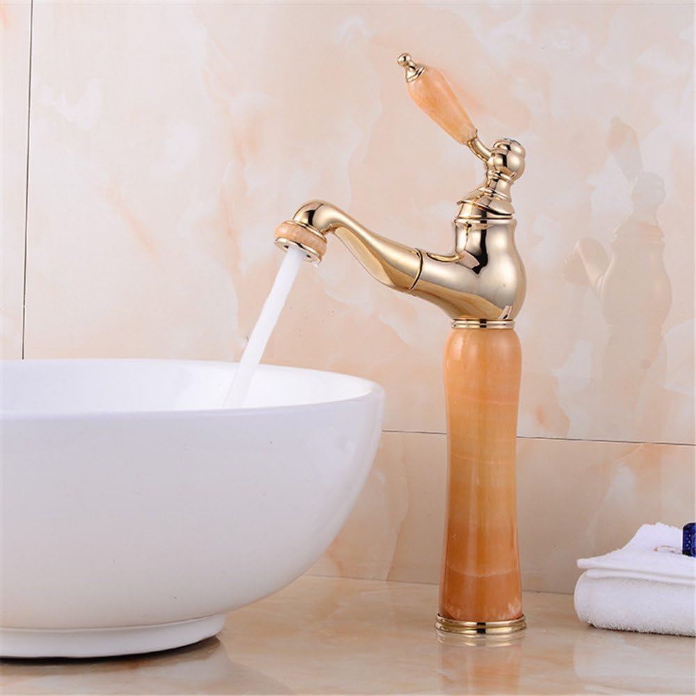 Topaz plus hohe single-style Wasserhahn retro goldenen natürlichen Jade