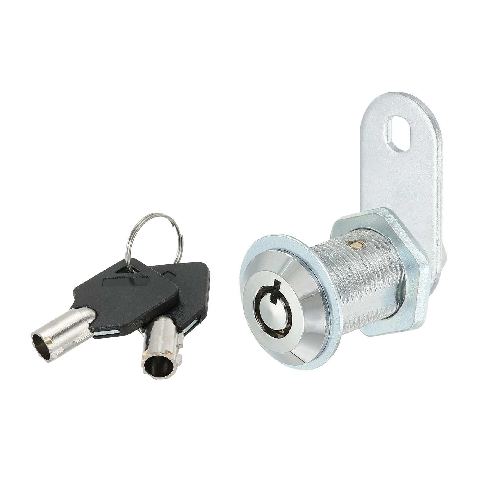 PATIKIL Cabinet Cam Lock with Key, 1-1/6"(30mm) Keyed Alike Cam Lock Cylinder Zinc Alloy Chrome Drawer Locks Tubular Cam Removable Key for Doors Drawer Cabinet