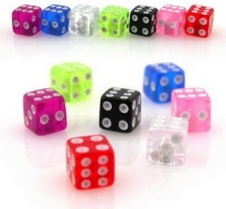 10pcs Threaded Acrylic Dice Amazon.co.uk Jewellery