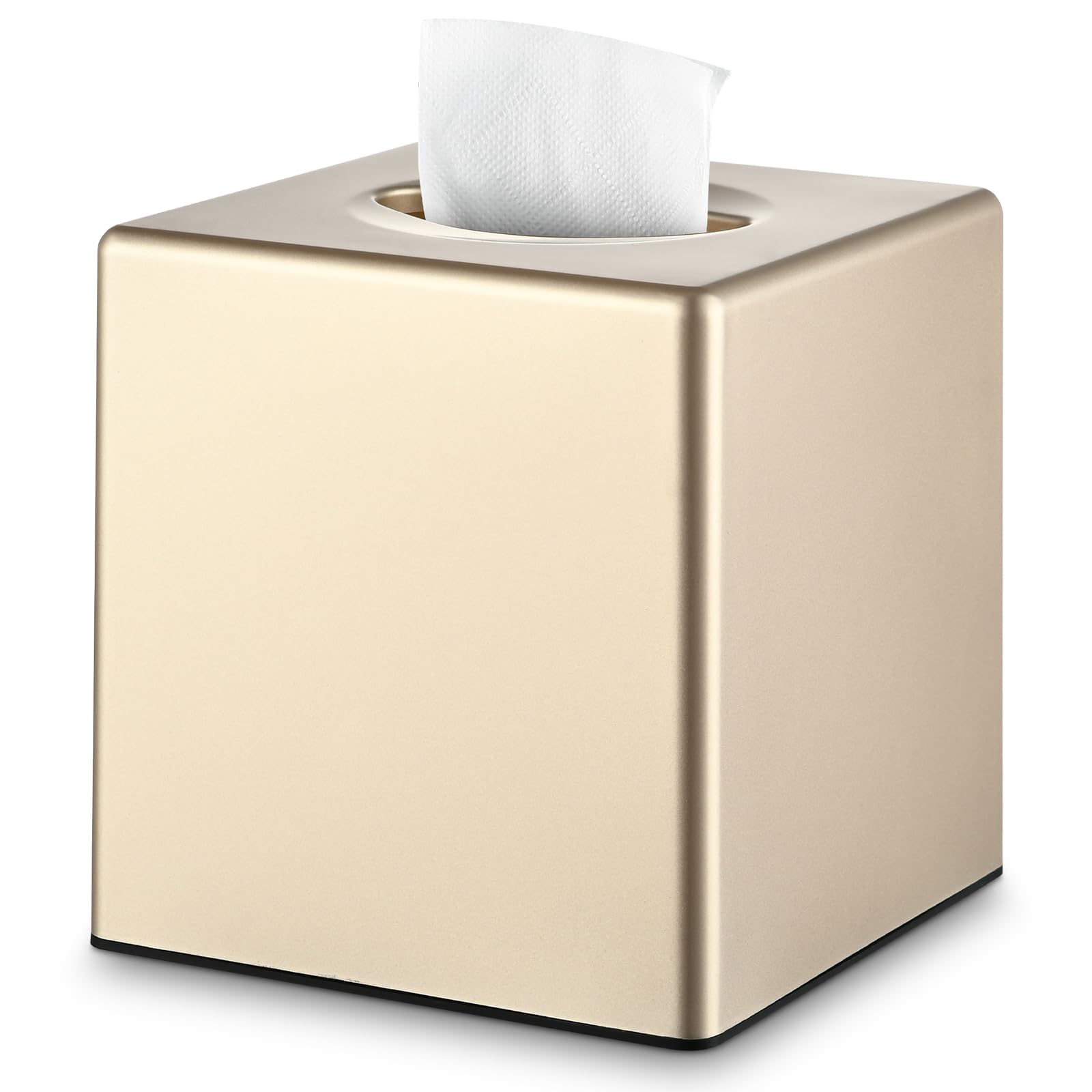 Photo 1 of **MINOR SCRATCHES**Y-in Hand Tissue Box Cover, Square Facial Tissue Holder Storage for Bathroom Vanity, Countertops, Dressers, Night Stand, Parlors and Offices - Champagne Gold