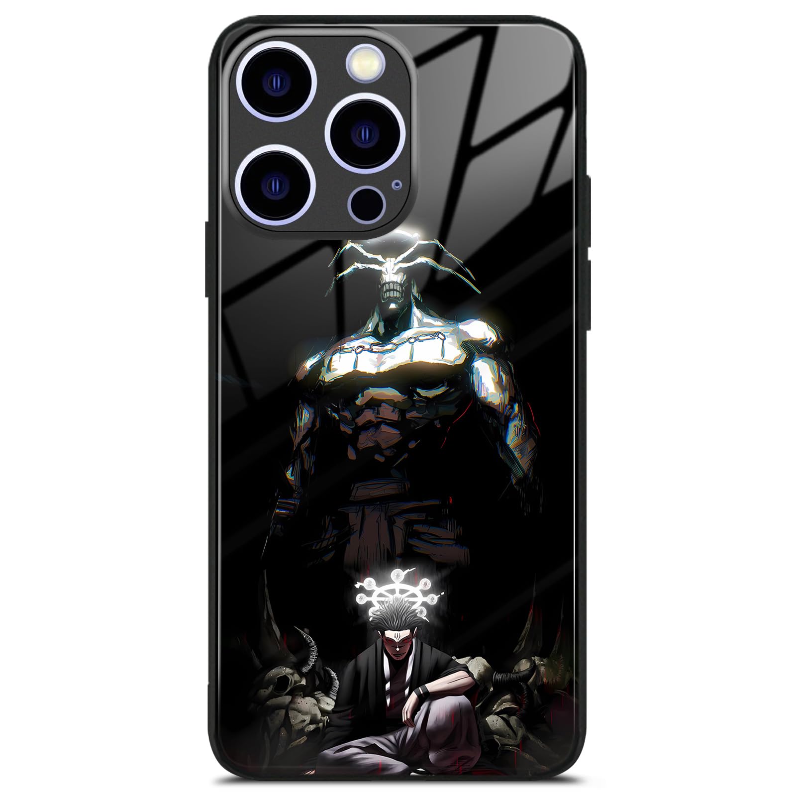 Anime Manga Case for iPhone 16e Unique Art Design Glossy Tempered Glass Silicone Shockproof Protective Phone Shell