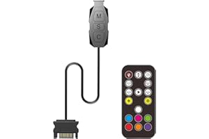ARGB Controller Kit 5V 3PIN Aura PC RGB Controller, SATA Power Supply RGB Fan Controller, Computer ARGB Controller PC Fans Hu