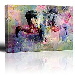 Carcass of a Ram Over Colorful Watercolor Paint