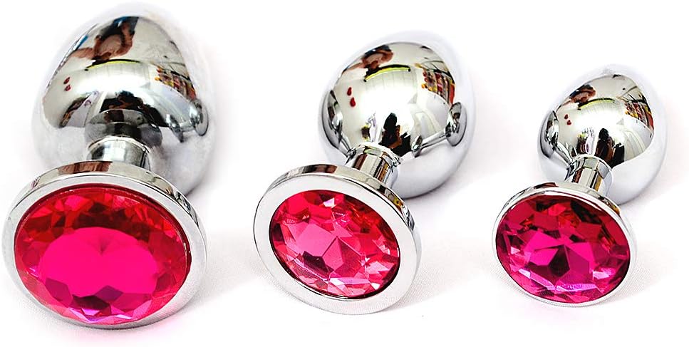 Kismet168 3PCS Amal Plug Adult Six-Toys for Men Women Beginners (Round&Hot Pink)