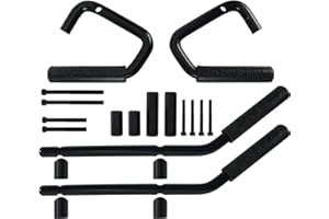 8MILELAKE Front and Rear Grab Handles Kit Grab Bars Compatible for Jeep Wrangler JK 2DR/4DR 2007-2017
