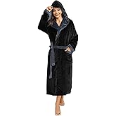 HEARTNICE Womens Hooded Fleece Robe, Soft Bathrobe for Womens, Cute Long House Coat
