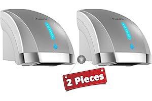 modunful 2-Pack Hand Dryers for Bathrooms Commercial - 1600W Wall-Mounted, Automatic Hand Dryer 40dB Ultra Quiet for High-Traffic Bathrooms Hotel/Station/Office, ABS Housing with Warm/Cool Air