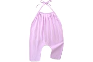 HIKIDO Toddler Girls Summer Clothes Backless Strap Slouch Jumpsuit Harem Halter Romper Pants 1T~5T
