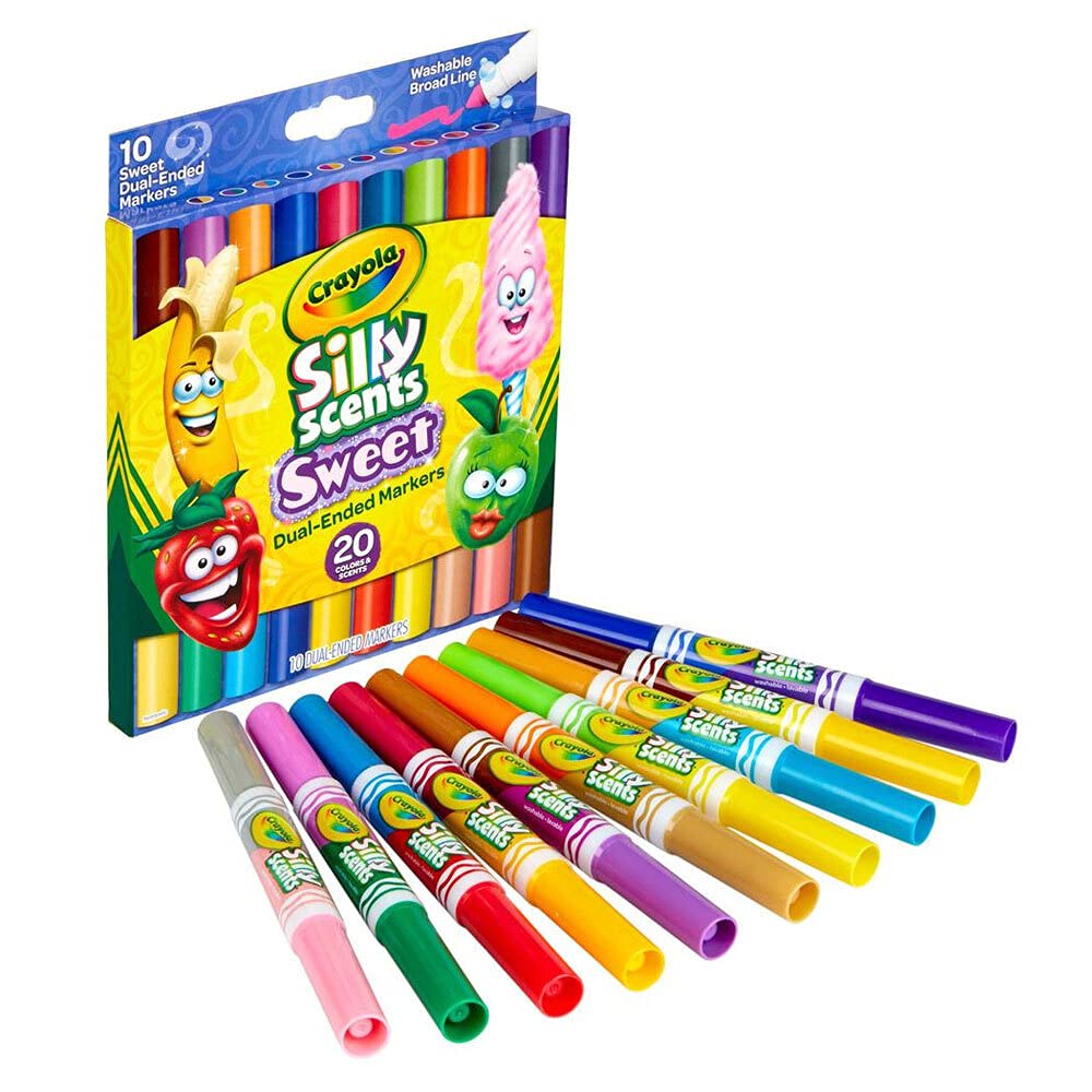 Photo 1 of Crayola Silly Scents Dual Ended Markers, Sweet Scented Markers, 10 Count, Gift for Kids, Age 3, 4, 5, 6