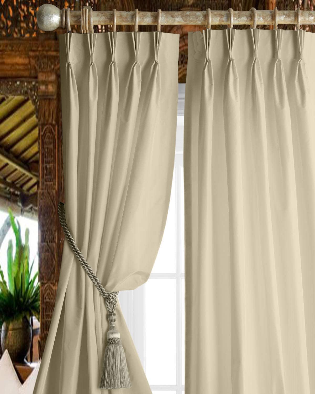 Outdoor Curtains - Magic Drapes Triple Pinch Pleated Curtains Thermal Room Darkening Blackout Curtains for Window, Sliding Door, Patio Door, Home, Office, Nursery, Outdoor, Hall W(26