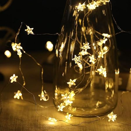 Decorazioni Natalizie Luminose.Le Luci Della Stringa 40 Lampeggiano Le Stelle Luminose Bianche Del Led Le Luci 6m Per La Decorazione Domestica Della Camera Del Partito Di Halloween Di Natale Amazon It Casa E Cucina