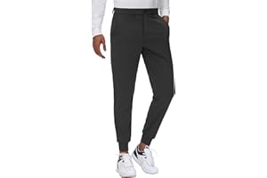 JWM Men's Stretch Golf Joggers Pants with Belt Loops - 29" 34" Slim Fit Tapered Casual Business Travel Dress Work Sweatpants