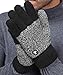LETHMIK Thick Fleece Winter Gloves Mens Mix Knit for Cold Weather Black