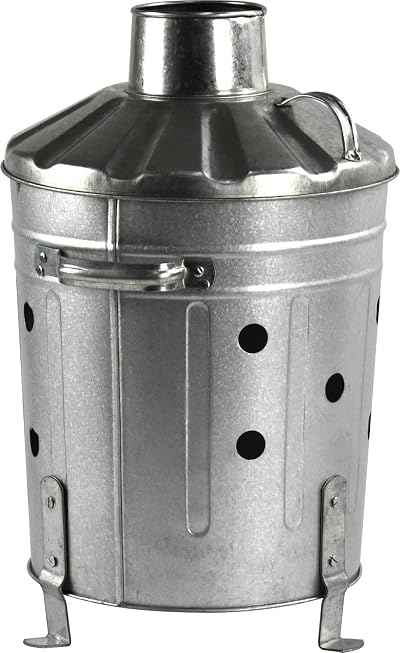 Sterling Ventures 15L Mini Galvanised Incinerator Fire Bin Garden Waste