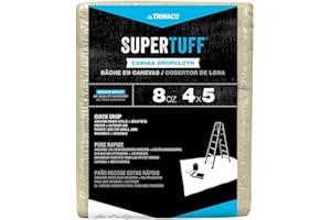 Trimaco 58905 SuperTuff 8 oz Premium Contractor Grade Heavyweight Canvas Drop Cloth, 4-feet x 5-feet