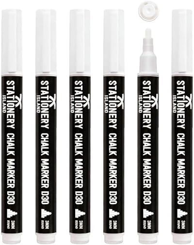 ISLAND Chalk Pens White 3mm Bullet Nibs Chalk Markers Erasable