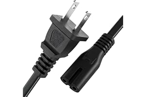 TPLTECH 12Ft 2 Prong Power Cord Compatible with Xbox Series S/X, Xbox One S/X, Sony PS5 PS4 PS3 Slim Game Console [UL Listed]