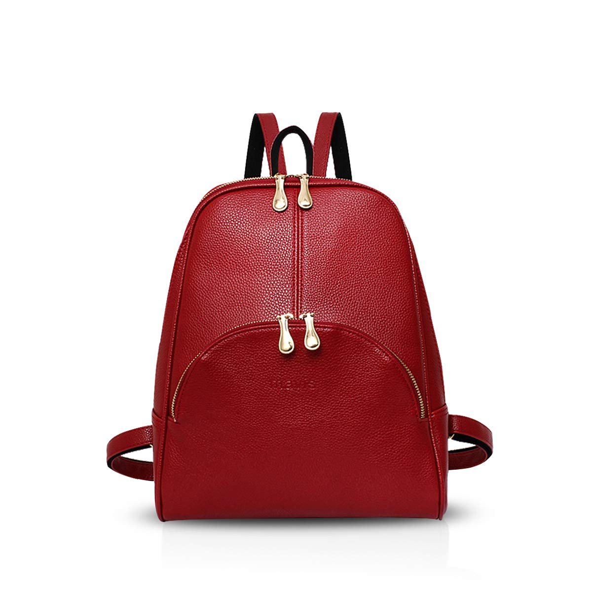 NICOLE & DORIS Women Backpack PU Leather Daypack Elegant Rucksack for Ladies Waterproof College Schoolbag Casual School Shoulder Bag Red