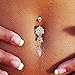 Start Crystal Rhinestone Ring Body Dangle Ball Belly Button Navel Ring (Silver)