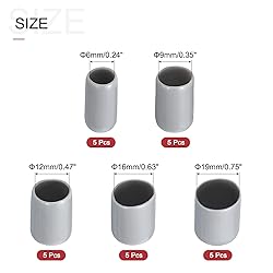 uxcell 25pcs Round Rubber End Caps