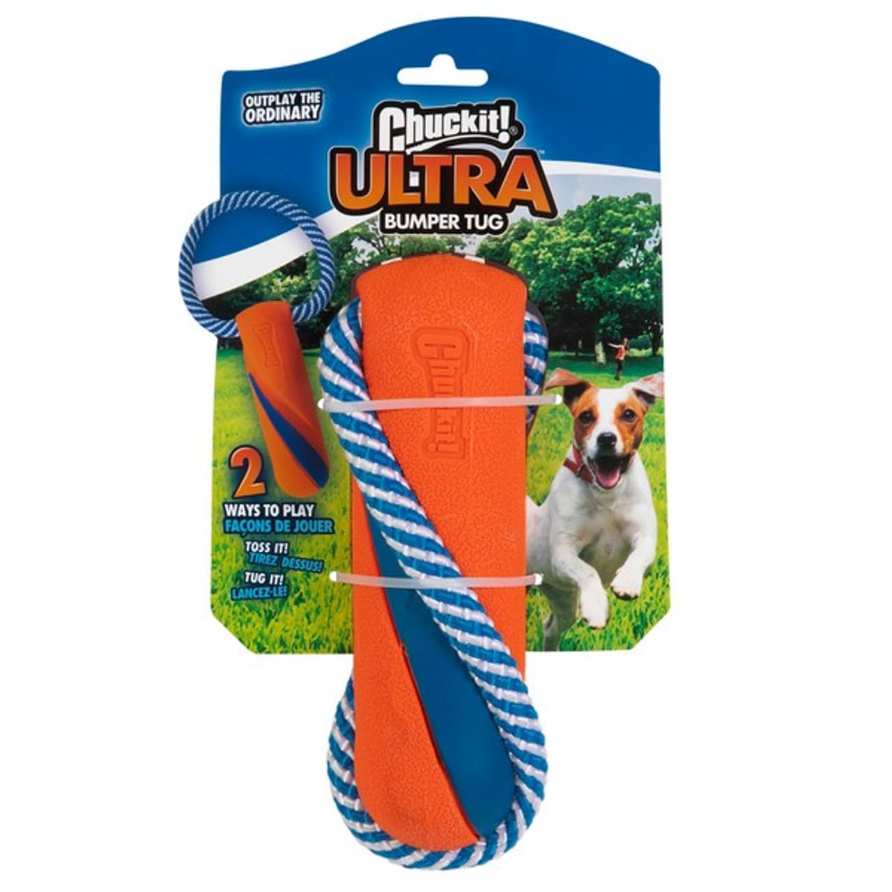 Chuckit! Ultra Bumper Tug – Durable Rubber Tug and Fetch Toy for Dogs, Interactive Playtime, High Visibility (Pack of 1)