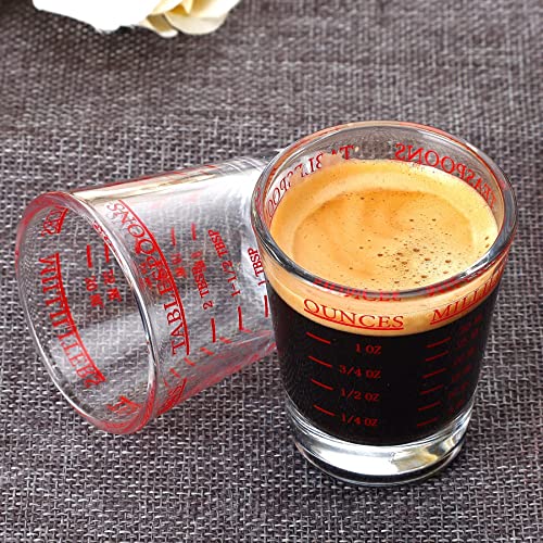 3 Pack Shot Glass Measuring Cup, Small Espresso Shot Glass with