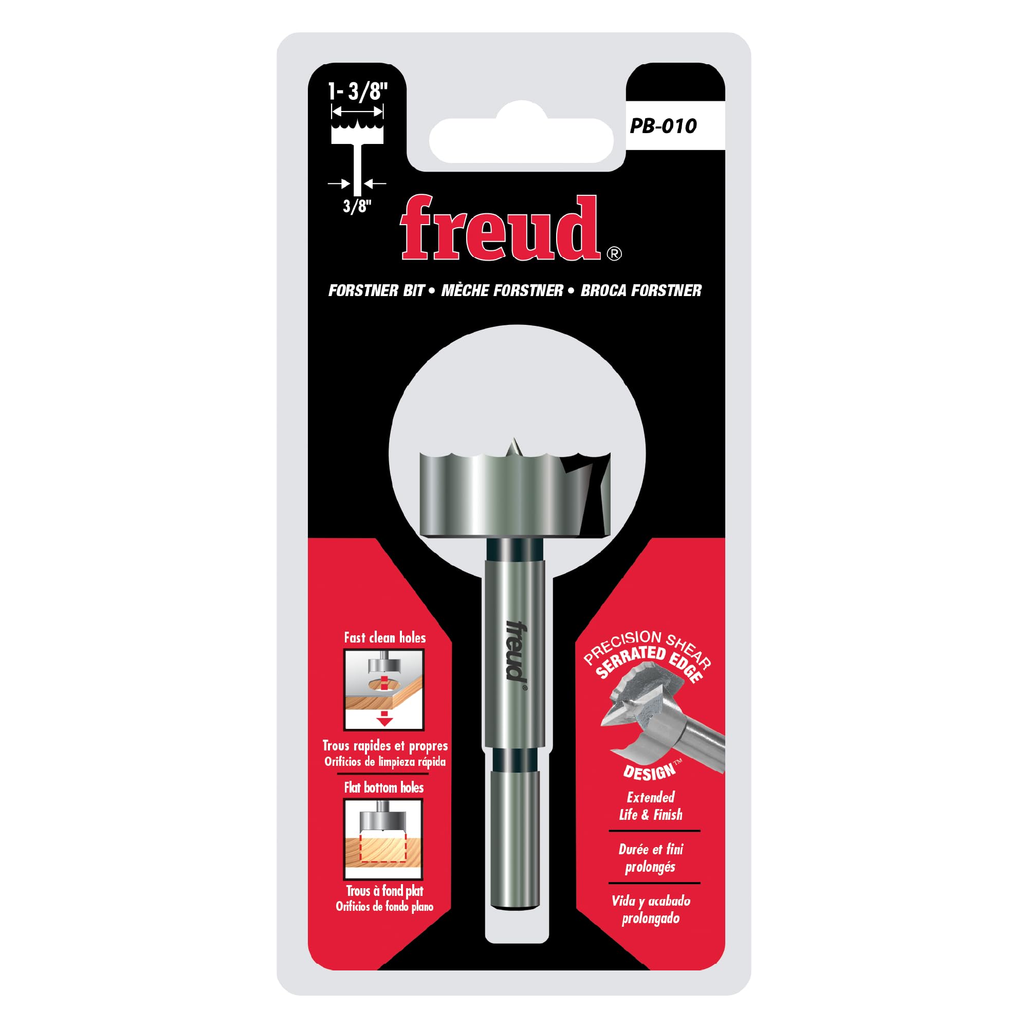 Freud PB-007 1-Inch Forstner Bit – Precision Shear Serrated Edge With 3/8 Shank For Flat-Bottom Holes 1 Inch Drill Bit Freud PB-007 1-Inch Forstner Bit – Precision Shear Serrated Edge With 3/8 Shank For Flat-Bottom Holes 1 Inch Drill Bit