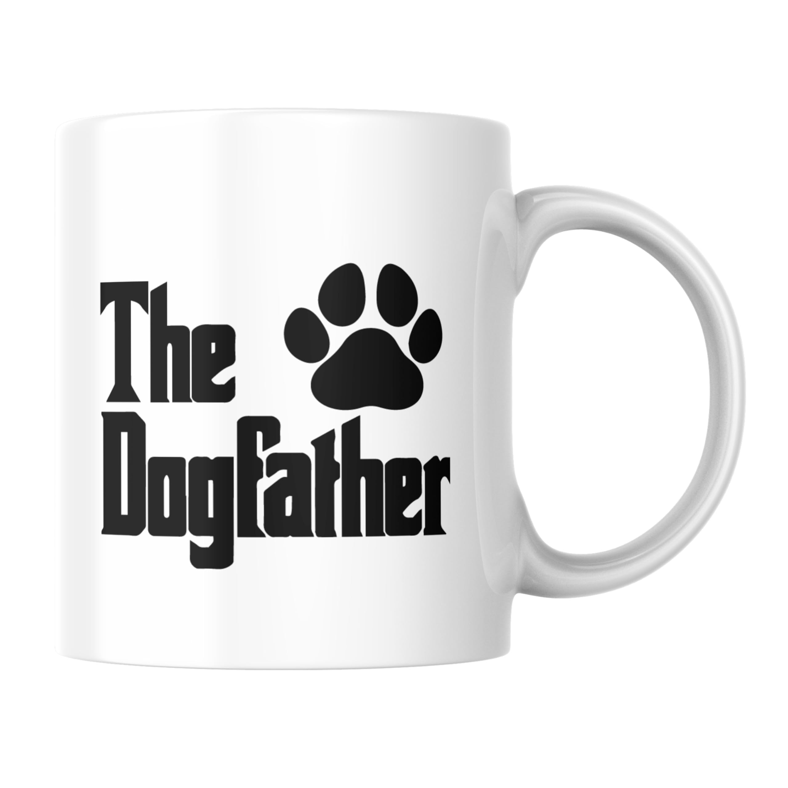 Wanky Candles Funny Dog Dad Mug – The Dogfather Coffee Cup with Paw Print Design – Humorous Mug for Him – 11oz Ceramic CMUG174
